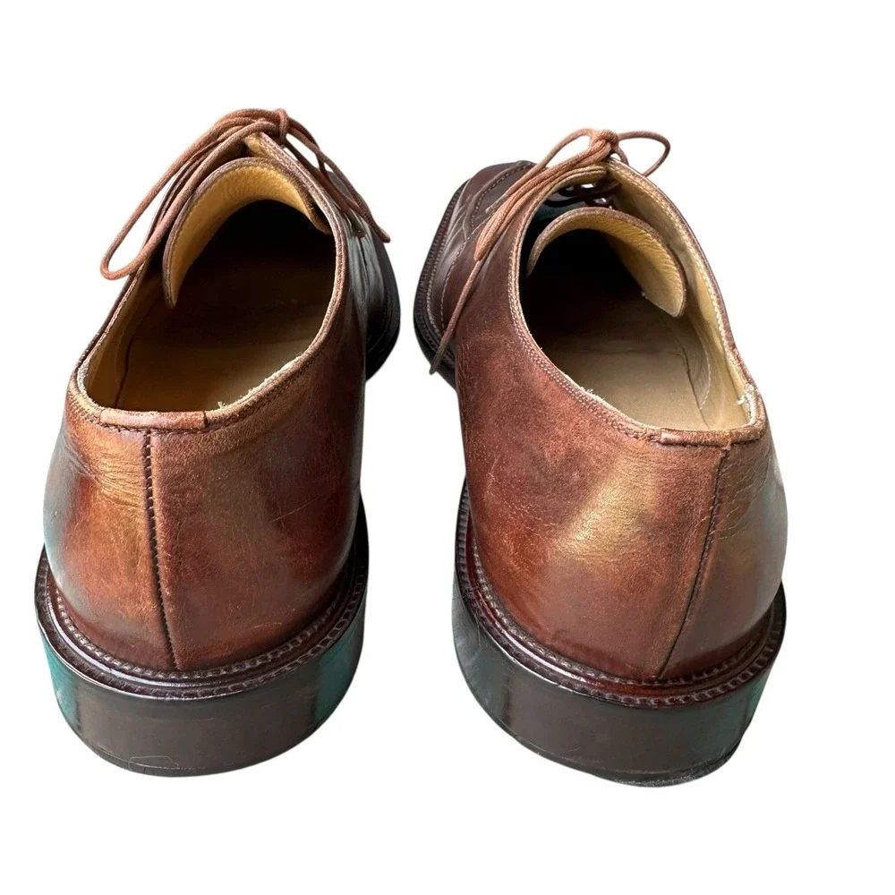 FOLIO New York Oxfords Dress Shoes Men's Size 11M‎ Brown Leather Split Toe Laces